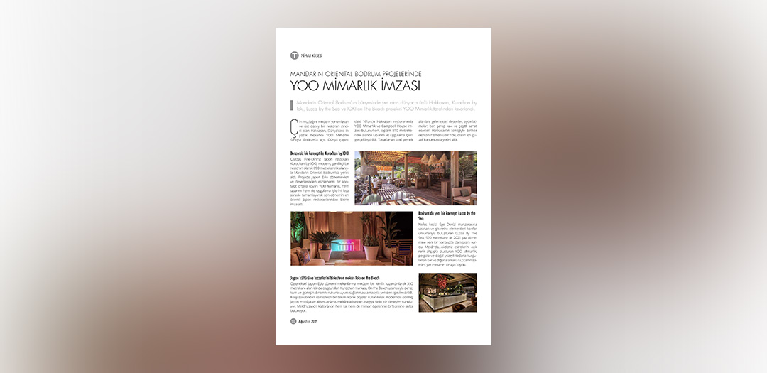 Yapı Magazine | Mandarin Oriental Bodrum